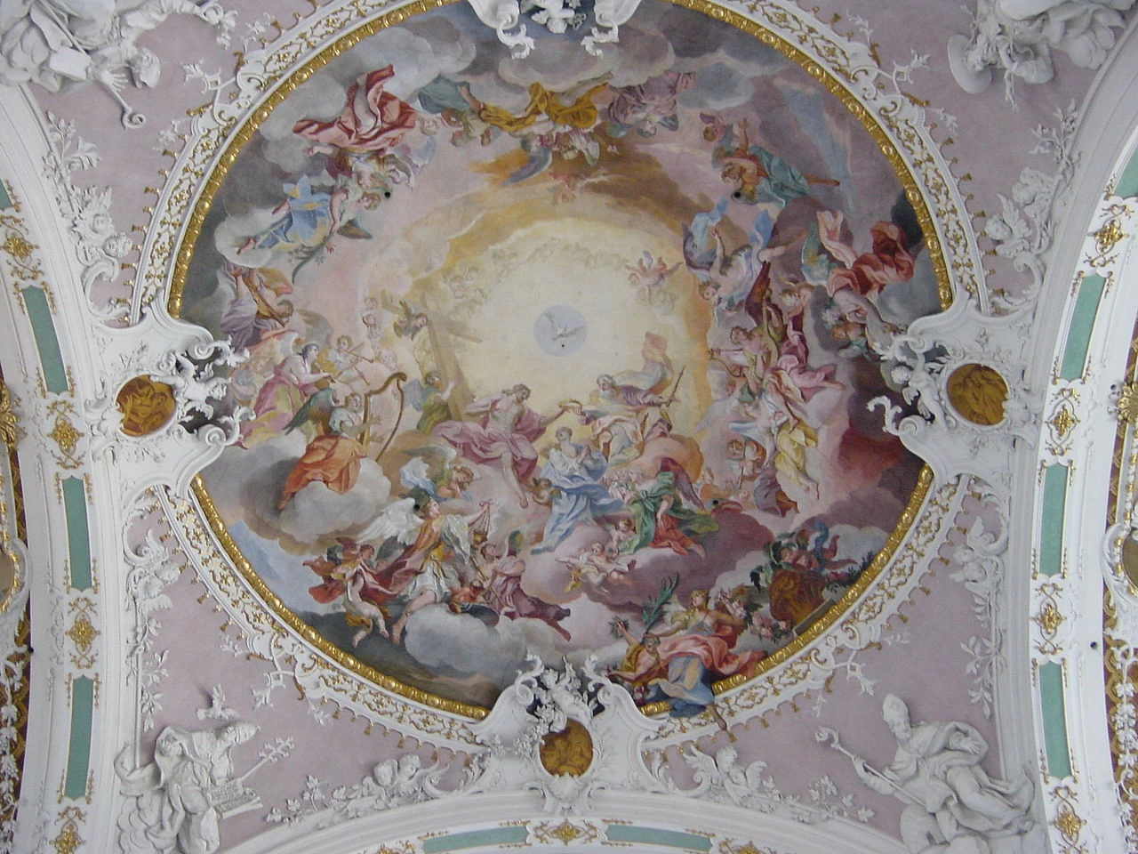 Dipinto sul soffitto della chiesa abbaziale del monastero di Seligenthal, Landshut